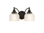 Arvo Switched Double Wall Light, 2 Light E27 Satin Black/Clear Glass