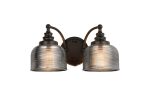 Arvo Switched Double Wall Light, 2 Light E27 Satin Black/Smoke Glass