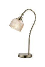 Arvo Table Lamp 1 Light E27 Antique Brass/Amber Glass