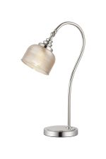 Arvo Table Lamp 1 Light E27 Polished Nickel/Amber Glass