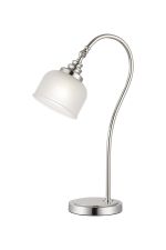 Arvo Table Lamp 1 Light E27 Polished Nickel/Frosted Glass