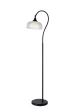 Arvo Floor Lamp 1 Light E27 Satin Black/Clear Glass