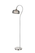 Arvo Floor Lamp 1 Light E27 Polished Nickel/Smoke Glass