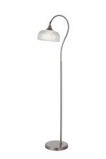 Arvo Floor Lamp 1 Light E27 Satin Nickel/Clear Glass