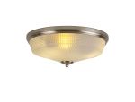 Arvo 43.8cm 3 Light E27 Flush Ceiling Light, Satin Nickel/Frosted Glass