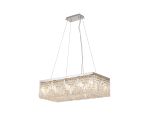 Amerigo 80x37cm Rectangular Pendant Chandelier, 12 Light E14, Polished Chrome/Crystal Item Weight: 16kg