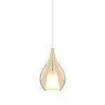 Grazia 20cm Assembly Pendant (WITHOUT PLATE) With Teardrop Shade, 1 Light E27, Cognac Glass With Frosted Inner