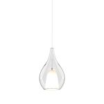 Grazia 20cm Assembly Pendant (WITHOUT PLATE) With Teardrop Shade, 1 Light E27, Clear Glass With Frosted Inner