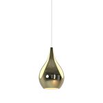 Grazia 20cm Assembly Pendant (WITHOUT PLATE) With Teardrop Shade, 1 Light E27, Gold Glass With Frosted Inner