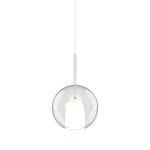 Grazia 25cm Assembly Pendant (WITHOUT PLATE) With Round Shade, 1 Light E27, Clear Glass With Frosted Inner