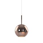 Grazia 25cm Assembly Pendant (WITHOUT PLATE) With Round Shade, 1 Light E27, Copper Glass With Frosted Inner