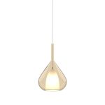 Grazia 22cm Assembly Pendant (WITHOUT PLATE) With Reuleaux Triangle Shade, 1 Light E27, Cognac Glass With Frosted Inner