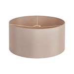 Hemel Round, 50x25cm Shade, Self Lined Pebble Faux Silk & Pebble Carrier
