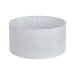 Hemel Round, 50x25cm Shade, Self Lined Porcelain Faux Silk & Porcelain Carrier