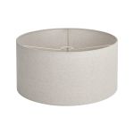 Hemel Round, 50x25cm Shade, Sandstone Linen With Translucent Inner & Sandstone Carrier