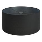 Hemel Round, 60x30cm Shade, Black Linen With Translucent Inner & Black Carrier