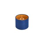 Hemel Round, 20x16.5cm Shade, Navy Velvet With Gold Paper Lining & Gold Finish Carrier