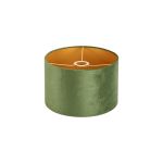 Hemel Round, 30x20cm Shade, Moss Green Velvet With Gold Paper Lining & Gold Finish Carrier