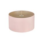 Hemel Round, 40x22cm Shade, Blush Pink Velvet With Prosecco Paper Lining & Prosecco Finish Carrier