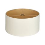 Hemel Round, 50x25cm Shade, Ivory Velvet With Champagne Paper Lining & Champagne Finish Carrier