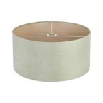 Hemel Round, 50x25cm Shade, Sage Green Velvet With Prosecco Paper Lining & Prosecco Finish Carrier
