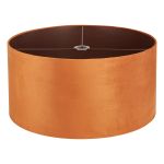 Hemel Round, 60x30cm Shade, Burnt Orange Velvet With Copper Paper Lining & Copper Finish Carrier