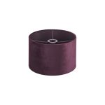 Hemel Round, 30x20cm Shade, Aubergine Velvet With Aubergine TC Lining & Aubergine Finish Carrier