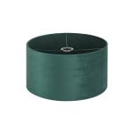 Hemel Round, 40x22cm Shade, Self Lined Forest Green Velvet & Green Finish Carrier