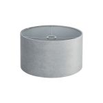 Hemel Round, 40x22cm Shade, Light Grey Velvet With Light Grey TC Lining & Light Grey Finish Carrier