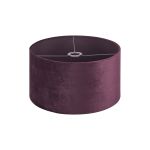 Hemel Round, 40x22cm Shade, Aubergine Velvet With Aubergine TC Lining & Aubergine Finish Carrier