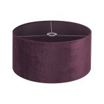 Hemel Round, 50x25cm Shade, Aubergine Velvet With Aubergine TC Lining & Aubergine Finish Carrier
