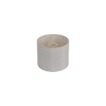 Hemel Round, 20x16.5cm Shade, Self Lined Ivory Faux Silk & Ivory Carrier