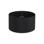 Hemel Round, 40x22cm Shade, Self Lined Black Faux Silk & Black carrier