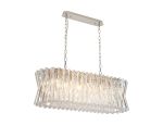 Faline 1m Oval Pendant, 14 x E14, Polished Nickel/Clear