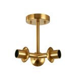 Zara Semi Flush Ceiling Light (FRAME ONLY), 3 Light E27, Brass Gold