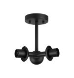 Zara Semi Flush Ceiling Light (FRAME ONLY), 3 Light E27, Satin Black