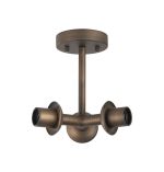 Zara Semi Flush Ceiling Light (FRAME ONLY), 3 Light E27, Bronze