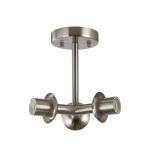 Zara Semi Flush Ceiling Light (FRAME ONLY), 3 Light E27, Satin Nickel