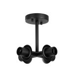Zara Semi Flush Ceiling Light (FRAME ONLY), 4 Light E27, Satin Black