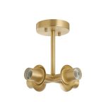 Zara Semi Flush Ceiling Light (FRAME ONLY), 4 Light E27, Satin Gold
