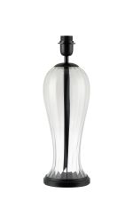 Zara Vase Table Lamp Without Shade, 1 Light E27, Satin Black/Clear Glass
