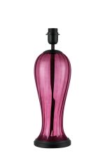 Zara Vase Table Lamp Without Shade, 1 Light E27, Satin Black/Aubergine Glass