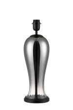Zara Vase Table Lamp Without Shade, 1 Light E27, Satin Black/Smoke Fade Glass
