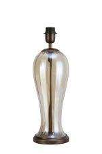 Zara Vase Table Lamp Without Shade, 1 Light E27, Matt Bronze Plated/Cognac Glass