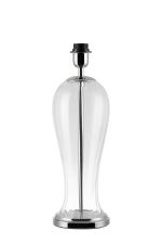 Zara Vase Table Lamp Without Shade, 1 Light E27, Polished Nickel/Clear Glass