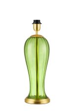 Zara Vase Table Lamp Without Shade, 1 Light E27, Satin Gold/Moss Green Glass