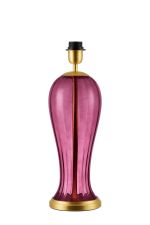 Zara Vase Table Lamp Without Shade, 1 Light E27, Satin Gold/Aubergine Glass