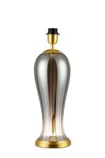 Zara Vase Table Lamp Without Shade, 1 Light E27, Satin Gold/Smoke Fade Glass