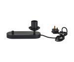 Zara Table Lamp With Rotary Dimmer Without Shade, 1 Light E27, Satin Black
