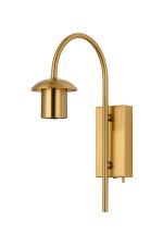 Zara Curved Wall Light Switched (FRAME ONLY), 1 Light E27, Brass Gold